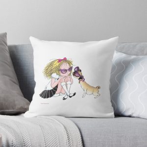 Eloise and Weenie in Sunglasses Throw Pillow