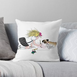 Eloise and the gang painting Throw Pillow